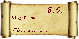 Bing Ilona névjegykártya